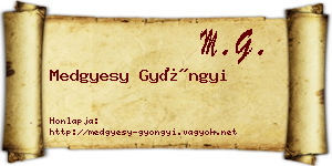 Medgyesy Gyöngyi névjegykártya